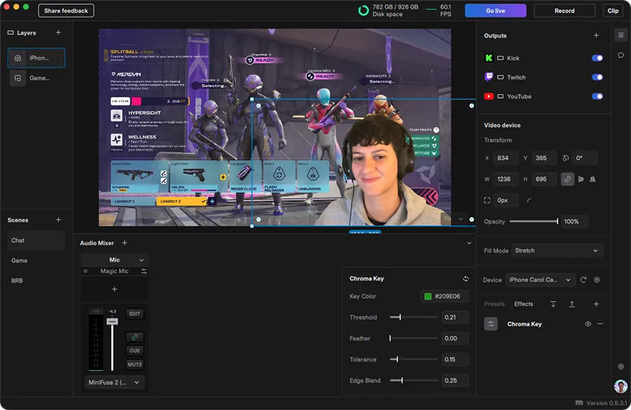 Chroma Key Effect in Meld Studio