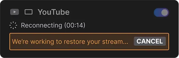 Reconnecting attempt in Meld Studio