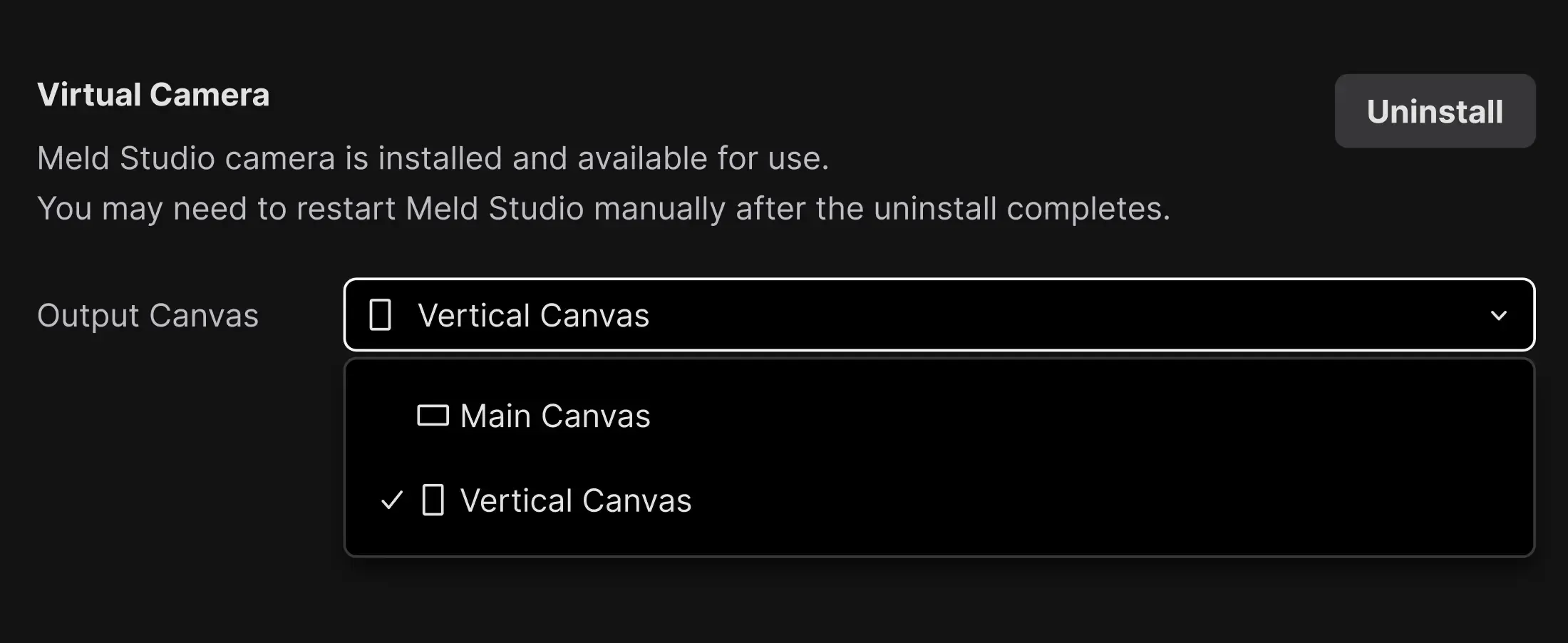 Virtual Camera Settings